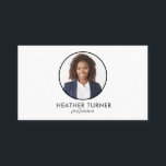 QR-CODE oder Berufliches Logo-Headshot-Foto weiß Visitenkarte<br><div class="desc">Beruflich Elegant und Moderne Minimalistische Foto Business Card in klassisch weiß, mit der Sie Kopfschuss Foto oder Bild, Name, Job Title auf der Vorderseite, Logo oder QR Code Kontakt und andere Details auf der Rückseite einschließen können. Die Karte hat soziale Symbole (z.B. Facebook) und Raum für soziale Konten. Diese Visitenkarte...</div>