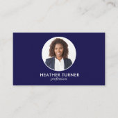 QR-CODE oder Berufliches Logo-Headshot NAVY-FOTO Visitenkarte (Vorderseite)