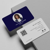 QR-CODE oder Berufliches Logo-Headshot NAVY-FOTO Visitenkarte