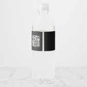 QR-Code oder Logo & anpassbarer Text hochladen Wasserflaschenetikett (Rückseite)