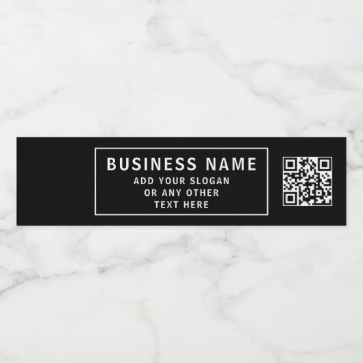 QR-Code oder Logo & anpassbarer Text hochladen Wasserflaschenetikett (Einzelnes Label)