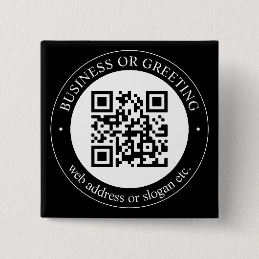 QR-Code oder Logo hochladen | Modern Black Button (Vorderseite)