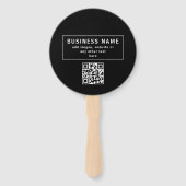 QR-Code oder Logo hochladen | Modern Schwarz Fächer (Rückseite)