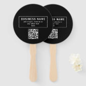 QR-Code oder Logo hochladen | Modern Schwarz Fächer (Vorne und Hinten)