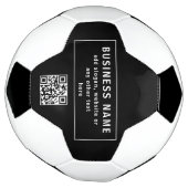 QR-Code oder Logo hochladen | Modern Schwarz Fußball (Gedreht)