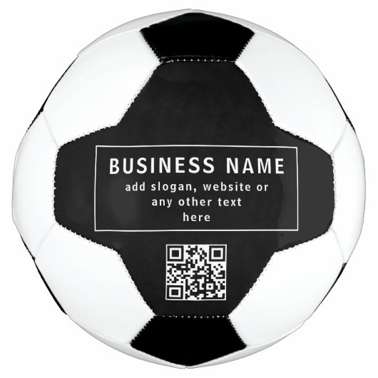 QR-Code oder Logo hochladen | Modern Schwarz Fußball (Vorderseite)