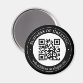 QR-Code oder Logo hochladen | Modern Schwarz Magnet (Vorderseite/Rückseite)