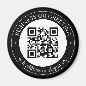 QR-Code oder Logo hochladen | Modern Schwarz Magnet (Vorne)