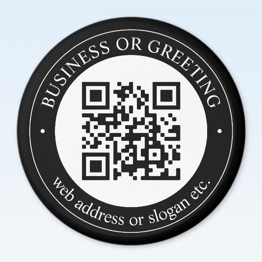 QR-Code oder Logo hochladen | Modern Schwarz Magnet