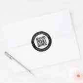 QR-Code oder Logo hochladen | Modern Schwarz Runder Aufkleber (Umschlag)