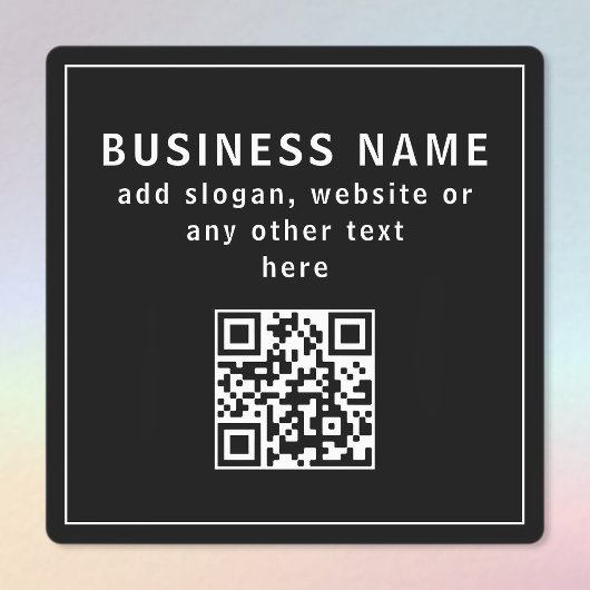 QR-Code oder Logo hochladen | Moderne schwarze was Etiketten