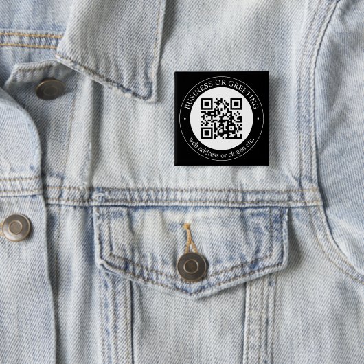 QR-Code oder Logo hochladen | Moderner schwarzer B Button (Beispiel)