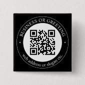 QR-Code oder Logo hochladen | Moderner schwarzer B Button (Vorderseite)