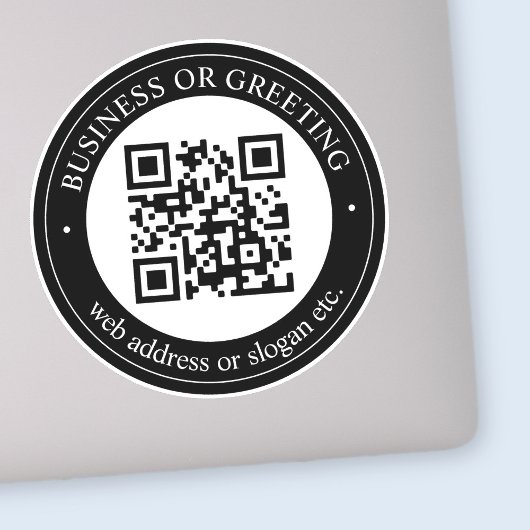 QR-Code oder Logo hochladen | Modernes Schwarz Aufkleber