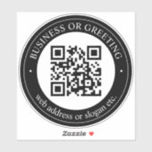 QR-Code oder Logo hochladen | Modernes Schwarz Aufkleber (Blatt)