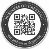 QR-Code oder Logo hochladen | Modernes Schwarz Aufkleber (Vorderseite)