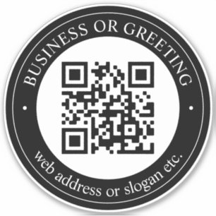 QR-Code oder Logo hochladen   Modernes Schwarz Aufkleber