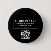 QR-Code oder Logo hochladen | Modernes Schwarz Button (Vorderseite)