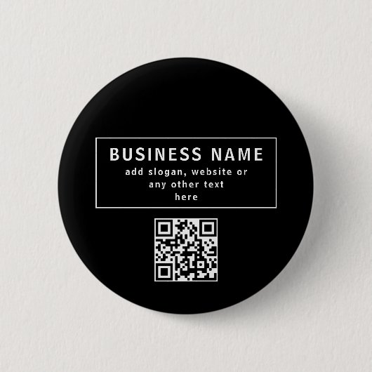 QR-Code oder Logo hochladen | Modernes Schwarz Button (Vorderseite)