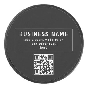 QR-Code oder Logo hochladen Modernes Schwarz Eishockey Puck