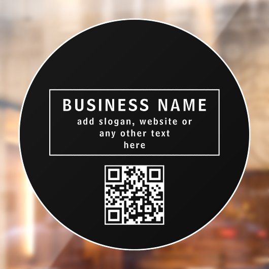 QR-Code oder Logo hochladen | Modernes Schwarz Fensteraufkleber (Blatt 2)