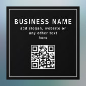 QR-Code oder Logo hochladen | Modernes Schwarz Fensteraufkleber