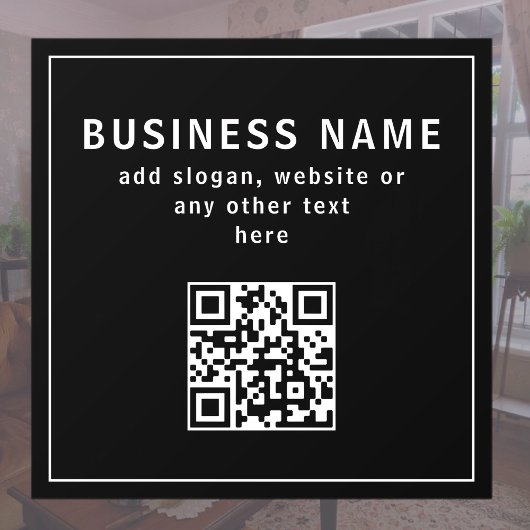 QR-Code oder Logo hochladen | Modernes Schwarz Fensteraufkleber