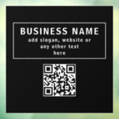 QR-Code oder Logo hochladen | Modernes Schwarz Fensteraufkleber (Blatt 3)