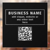 QR-Code oder Logo hochladen | Modernes Schwarz Fensteraufkleber (Blatt 2)
