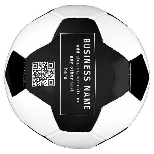 QR-Code oder Logo hochladen | Modernes Schwarz Fußball (Gedreht)