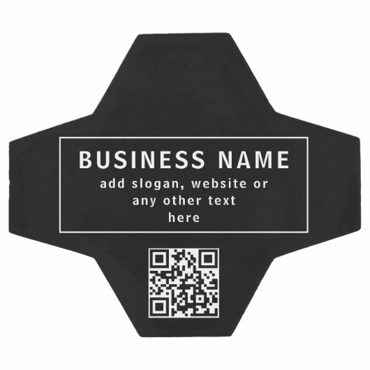 QR-Code oder Logo hochladen | Modernes Schwarz Fußball (Flach)