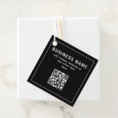 QR-Code oder Logo hochladen | Modernes Schwarz Geschenkanhänger (Beispiel)