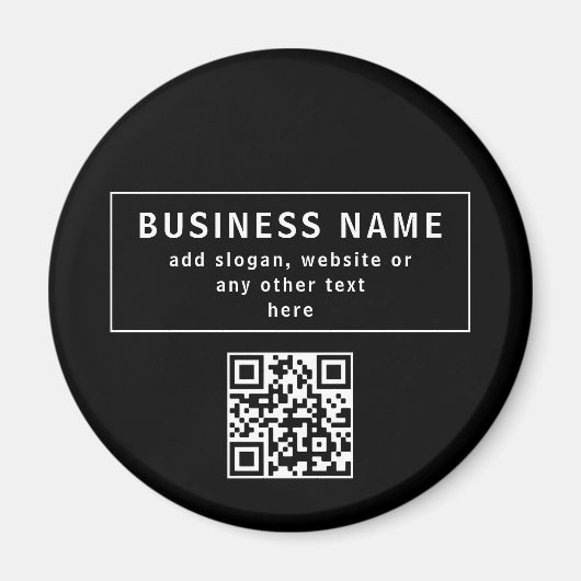 QR-Code oder Logo hochladen | Modernes Schwarz Magnet (Vorne)