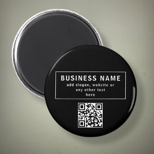 QR-Code oder Logo hochladen   Modernes Schwarz Magnet