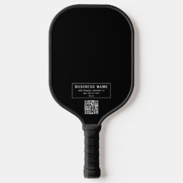 QR-Code oder Logo hochladen | Modernes Schwarz Pickleball Schläger
