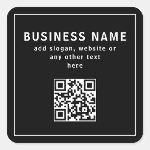 QR-Code oder Logo hochladen   Modernes Schwarz Quadratischer Aufkleber
