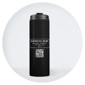 QR-Code oder Logo hochladen | Modernes Schwarz Thermosbecher