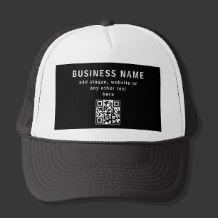 QR-Code oder Logo hochladen Modernes Schwarz Truckerkappe