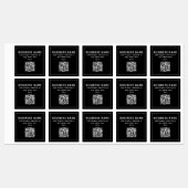 QR-Code oder Logo hochladen | Modernes Schwarz Was Etiketten (Blatt)