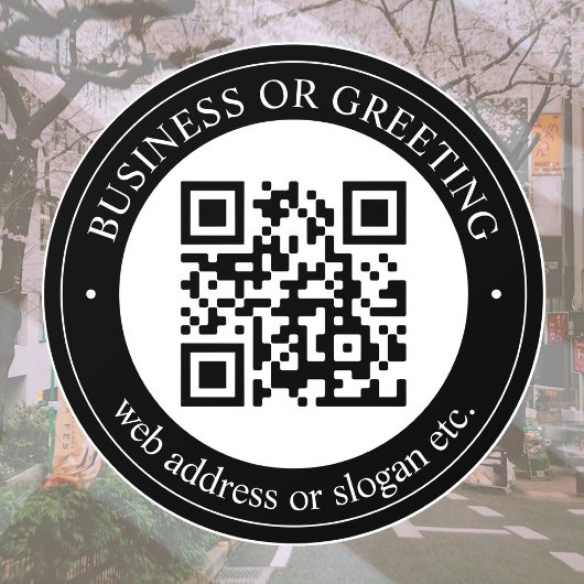 QR-Code oder Logo hochladen | Modernes Schwarzes F Fensteraufkleber