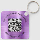 QR-Code oder Logo-Werbeaktion Lila Schlüsselanhänger (Rückseite)