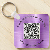 QR-Code oder Logo-Werbeaktion Lila Schlüsselanhänger