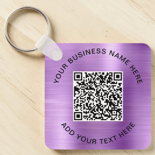QR-Code oder Logo-Werbeaktion Lila Schlüsselanhänger