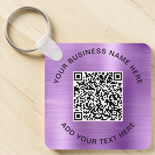 QR-Code oder Logo-Werbeaktion Lila Schlüsselanhänger