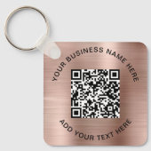QR-Code oder Logo-Werbeaktion Rose Gold Schlüsselanhänger (Vorderseite)