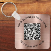 QR-Code oder Logo-Werbeaktion Rose Gold Schlüsselanhänger (Vorderseite)