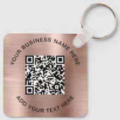 QR-Code oder Logo-Werbeaktion Rose Gold Schlüsselanhänger (Rückseite)