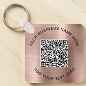 QR-Code oder Logo-Werbeaktion Rose Gold Schlüsselanhänger