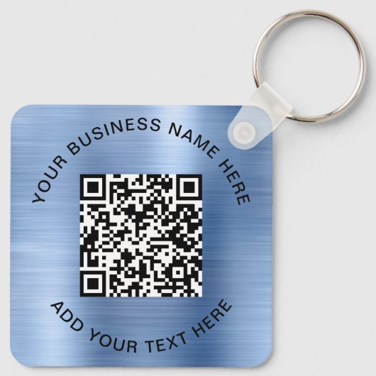 QR-Code oder Logo-Werbeblau Schlüsselanhänger (Rückseite)