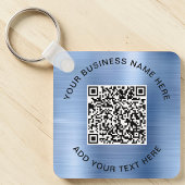 QR-Code oder Logo-Werbeblau Schlüsselanhänger